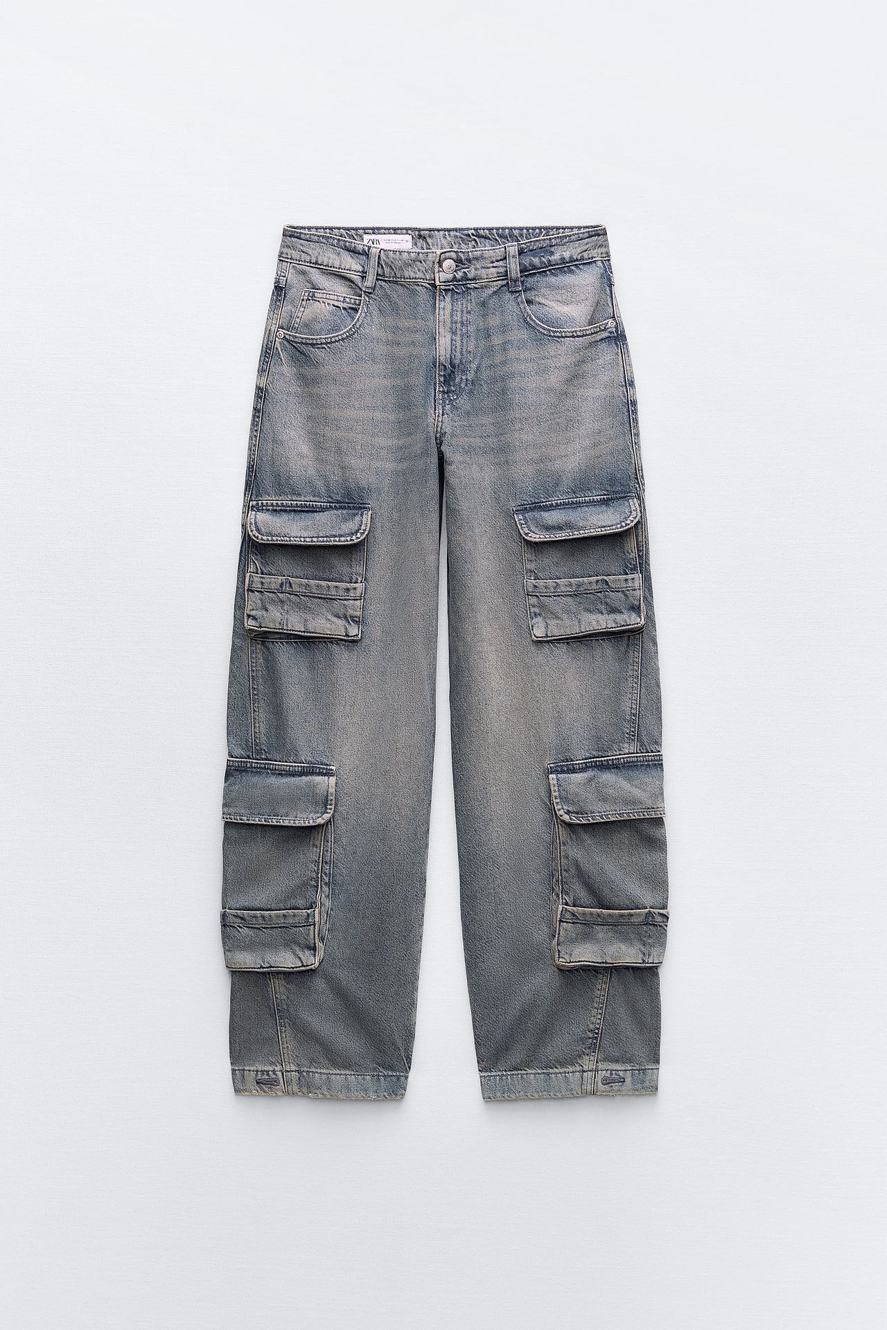 mid rise worn cargo jeans - DEMO